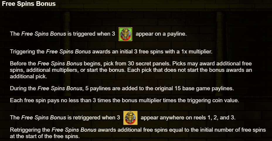 Pharaoh's Fortune Free Spins