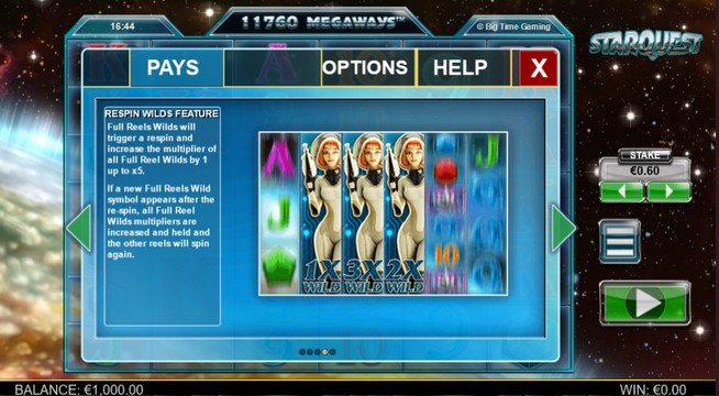 Star Quest ReSpin Wilds Feature