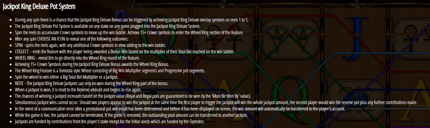 Eye Of Horus Jackpot King Pot System
